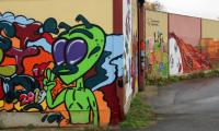 Künstler: Gemeinschaftswerk von Kunstverein Egb, Florian Lübke und Thekra Jaziri mit Kindern von KinderKunstWerk und Florian Gundrum mit Jugendlichen vom JUZ 
